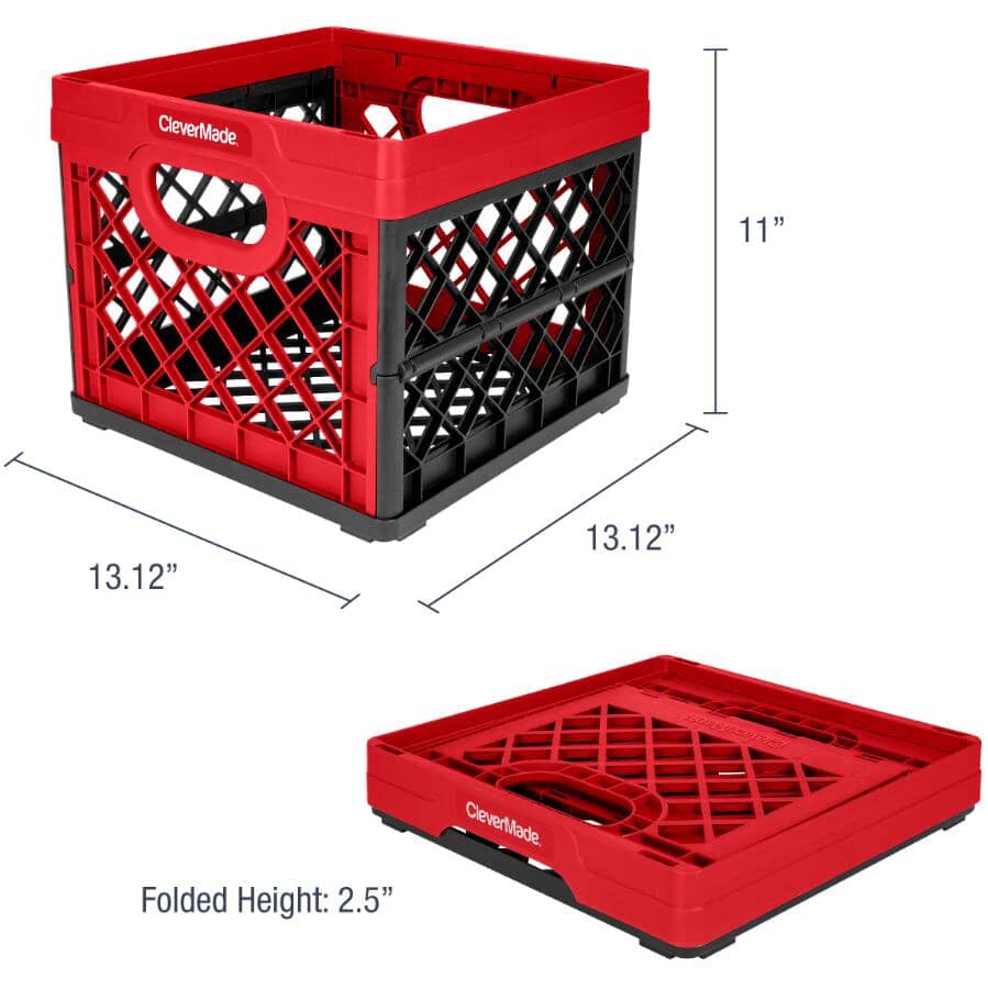 Red Collapsible Storage Crate - 25L