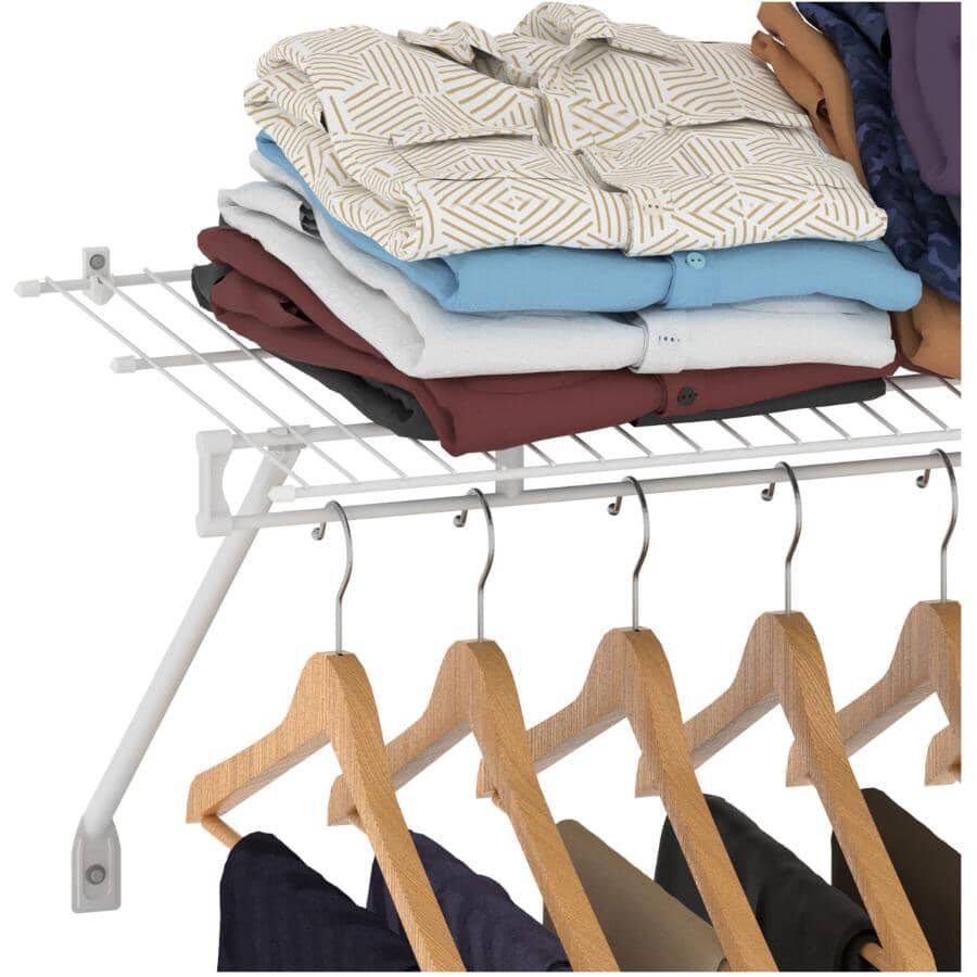 16" x 12' Wire Shelf - with Rod + White
