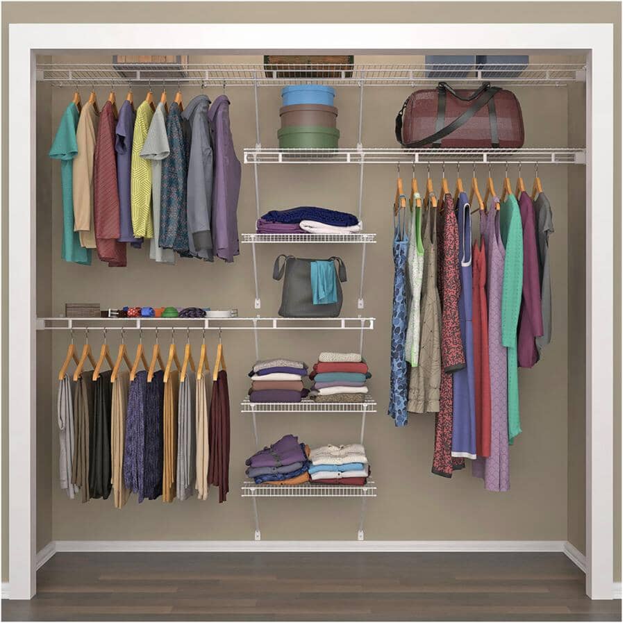 16" x 12' Wire Shelf - with Rod + White