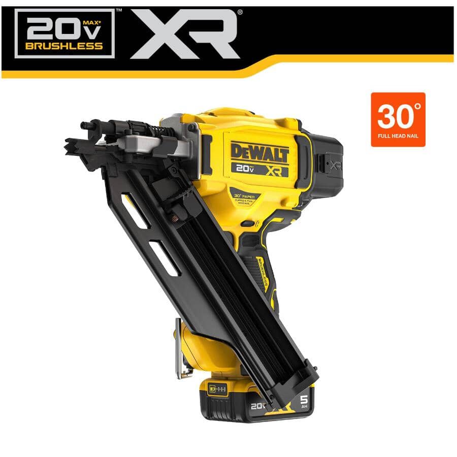 MAX Lithium Ion Framing Nailer - Cordless + Brushless + 2-Speed + 30-Degree + 20V