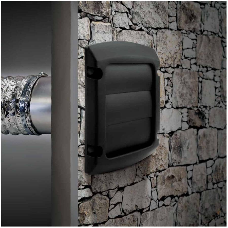 4" Louvered Vent Hood - with Tail, Black
