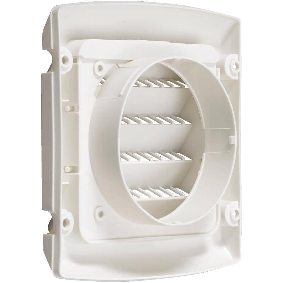 4" White Louvered Intake Cap