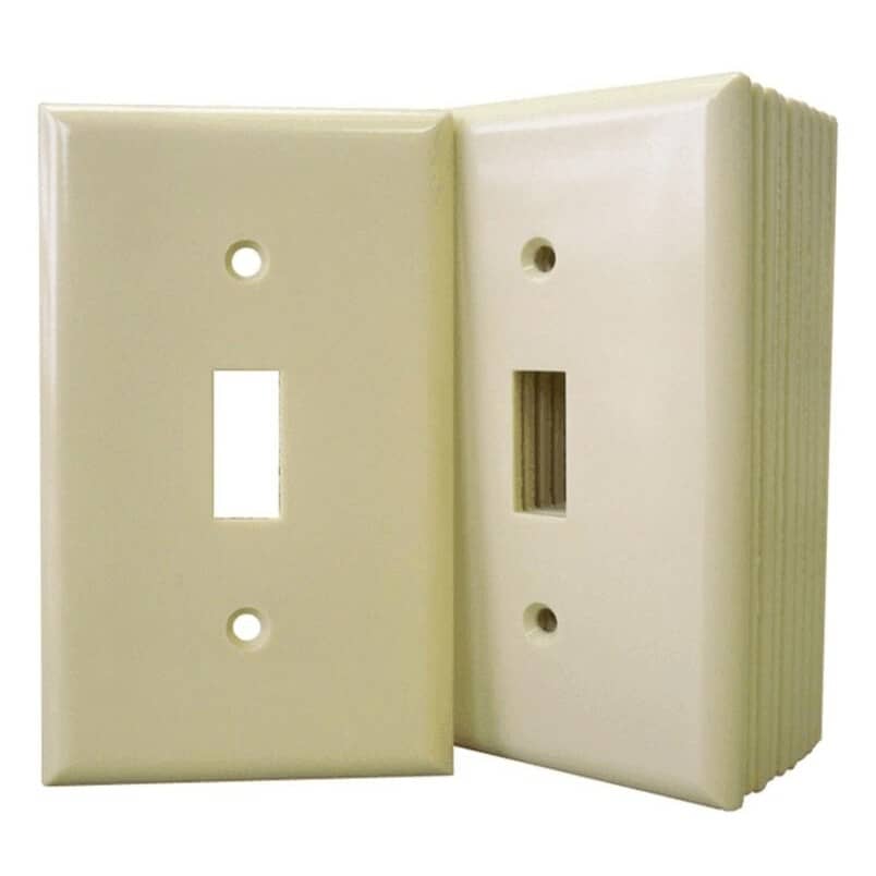 Ivory Plastic 1-Toggle Switch Plates - 10 Pack