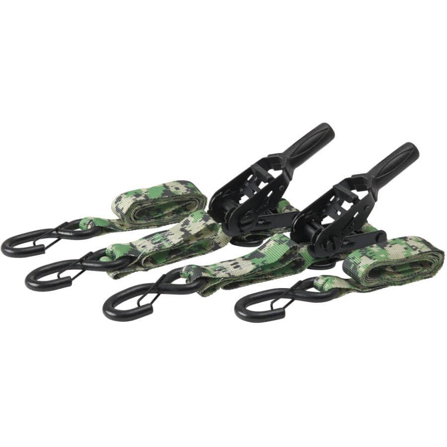 2400 lb Camo Ratchet Straps - 1.25" x 8', 2 Pack
