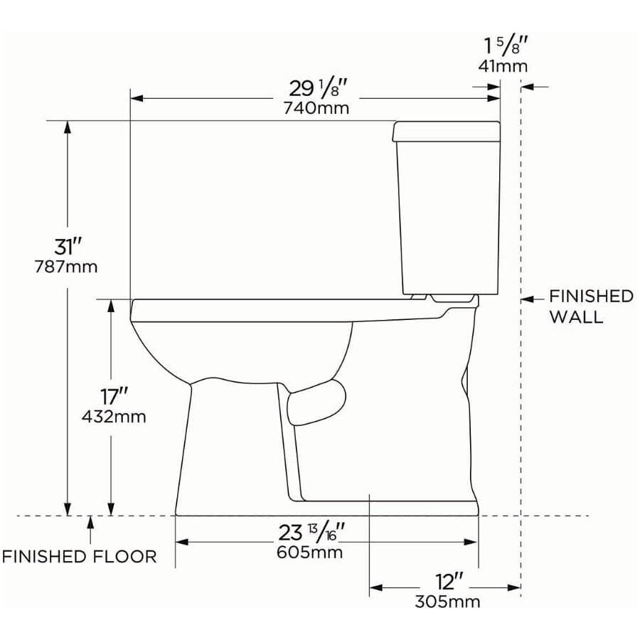 4.8 L Artisan Elongated Toilet - 17", White