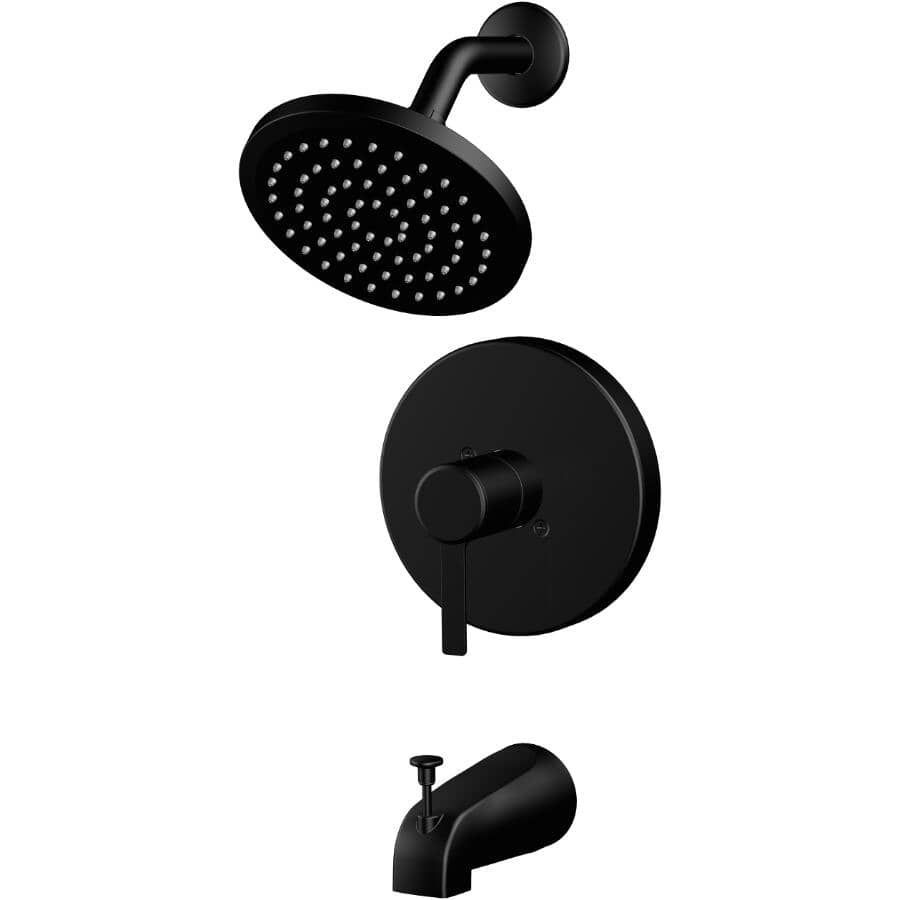 Adessa Single Handle Pressure Balanced Tub & Shower Faucet - Matte Black