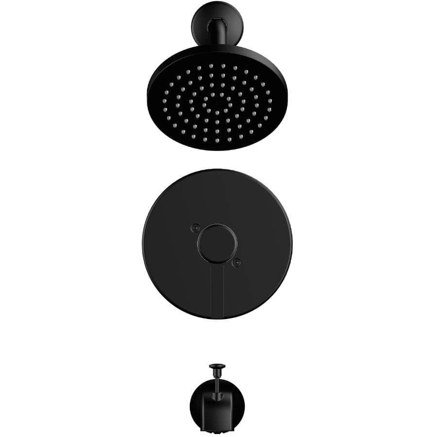 Adessa Single Handle Pressure Balanced Tub & Shower Faucet - Matte Black