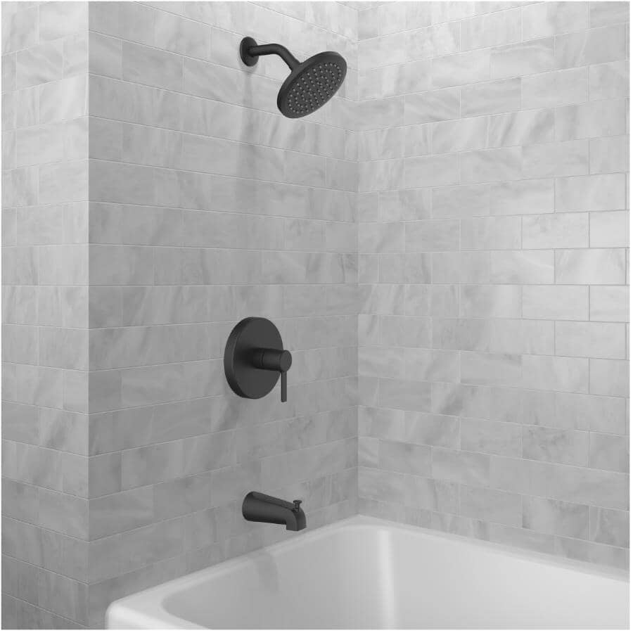 Adessa Single Handle Pressure Balanced Tub & Shower Faucet - Matte Black