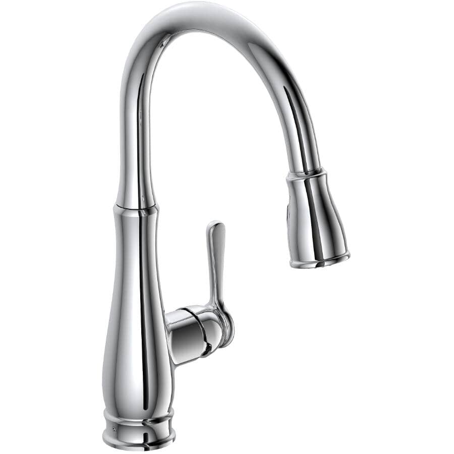 Whitley Single Handle Pull-Down Kitchen Faucet - with Dual Spray, Chrome