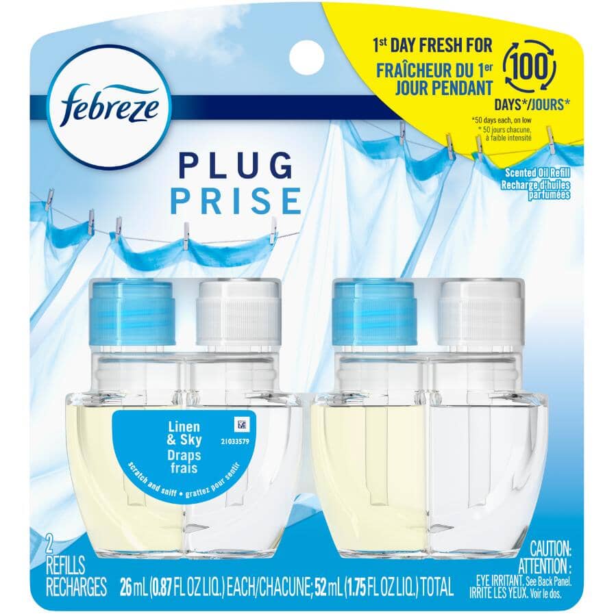 Plug Air Freshener Refills - Linen & Sky Scent, 2 Pack