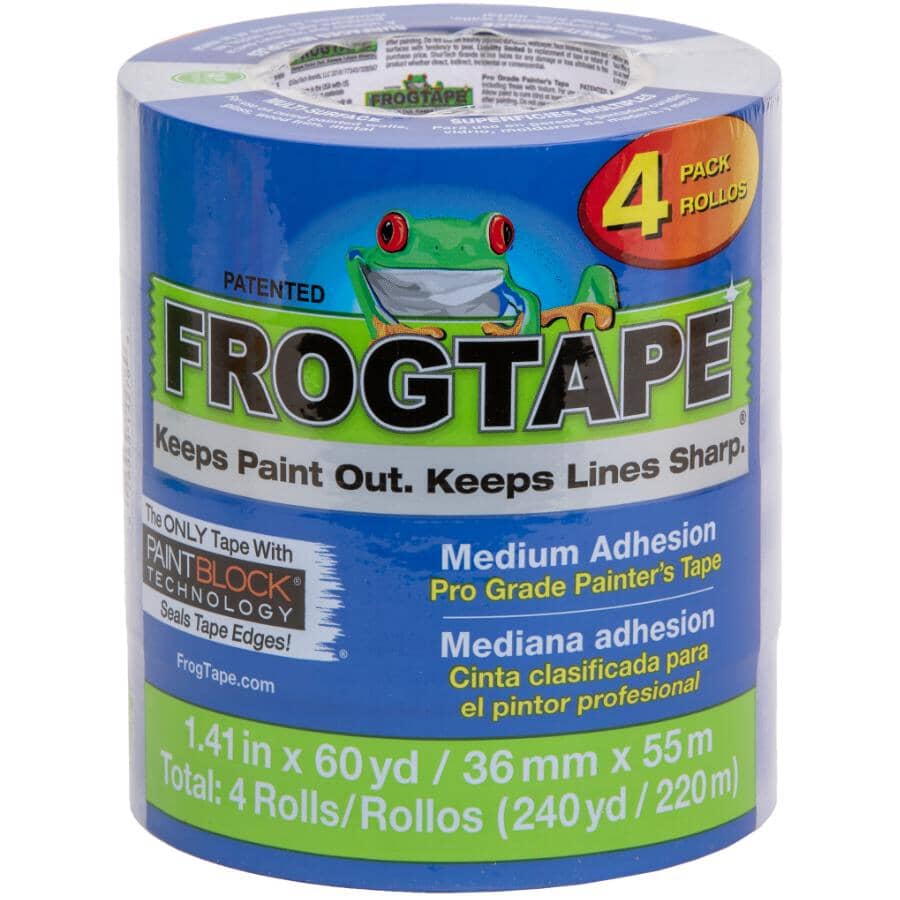 PRO Grade Blue Painter's Masking Tape - 36 mm x 55 m, 4 Pack
