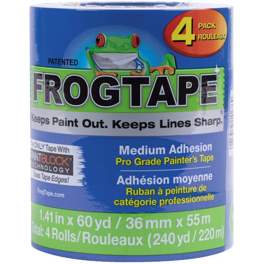 PRO Grade Blue Painter's Masking Tape - 36 mm x 55 m, 4 Pack
