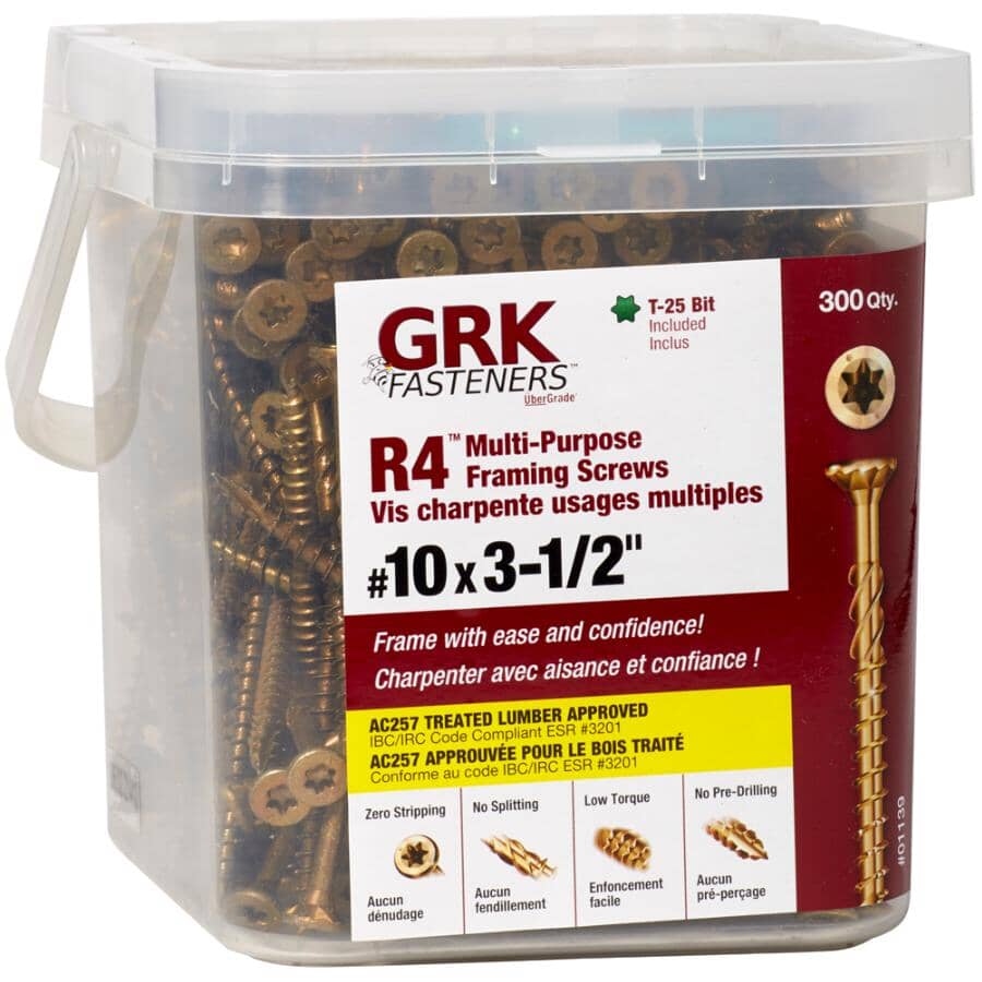 #10 x 3-1/2" Climatek Star Drive R4 Structural Wood Screws - 300 Pack