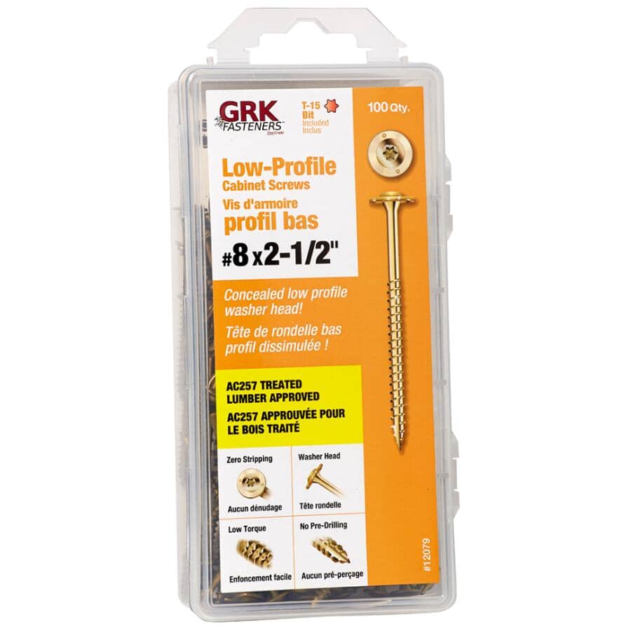 #8 x 2-1/2" Climatek Cabinet Structural Screws - 100 Pack