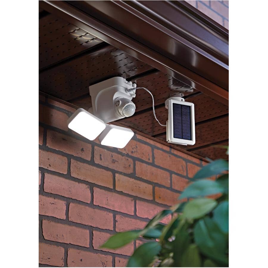 Solar Powered 2 LED Motion Detector Security Light - White