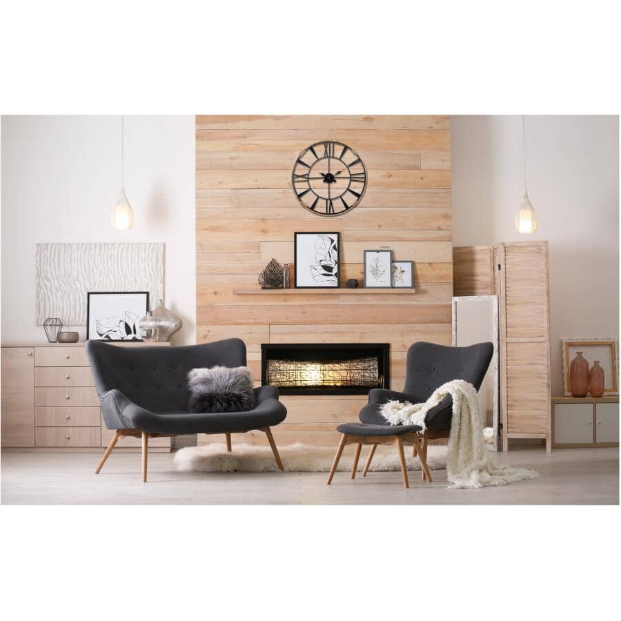 24" Round Wall Clock - Wood/Metal