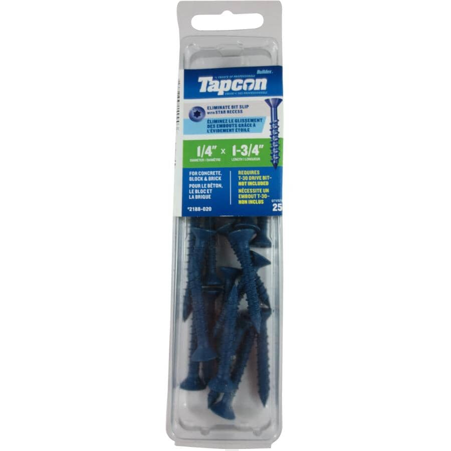 1/4" x 1-3/4" Star Concrete Screws - 25 Pack