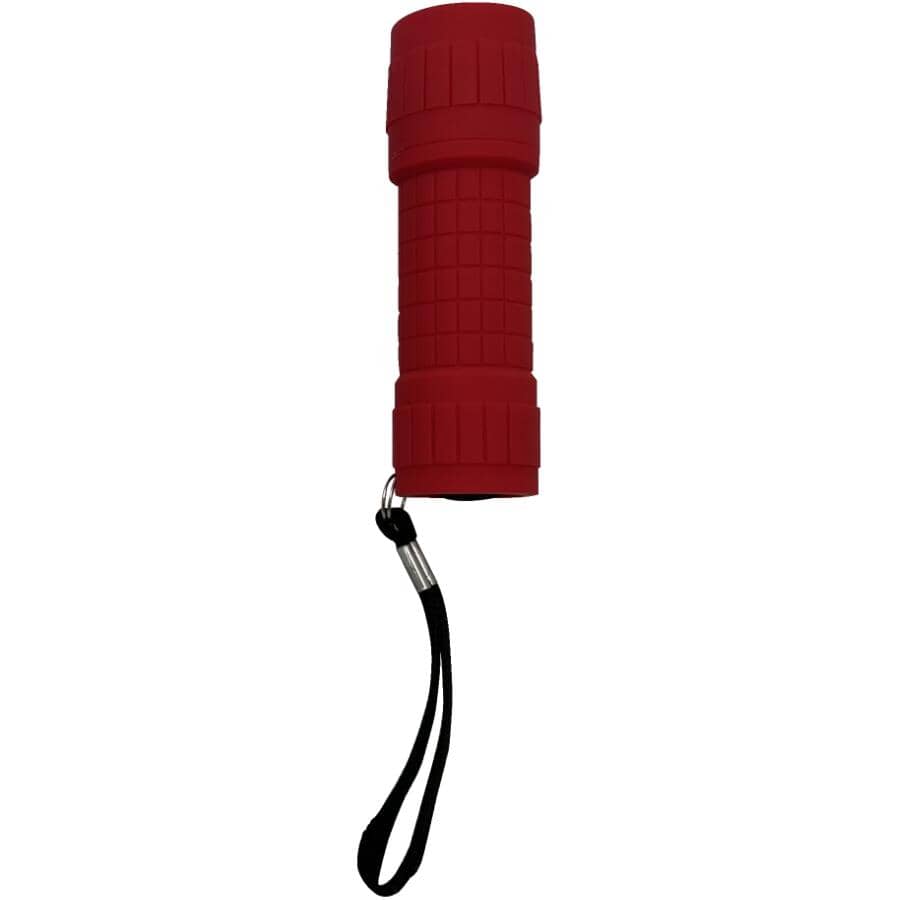 9 LED Mini Flashlight with 3 AAA Batteries - Assorted Colours