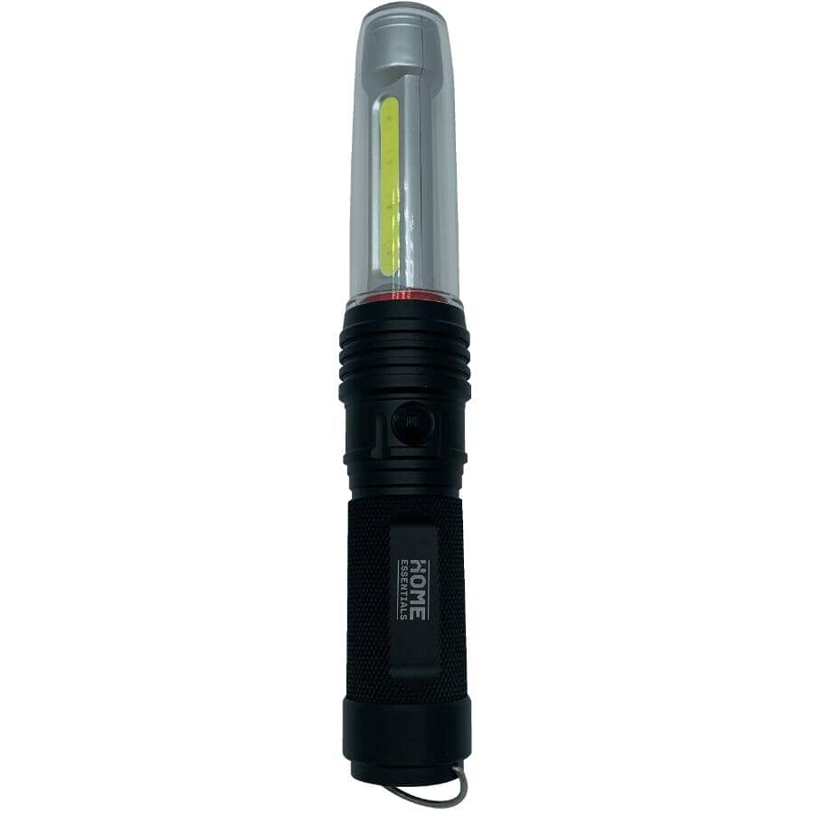 Aluminum LED COB Flashlight - with 3 AAA Batteries