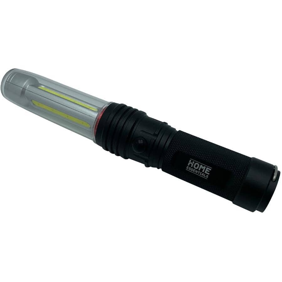 Aluminum LED COB Flashlight - with 3 AAA Batteries