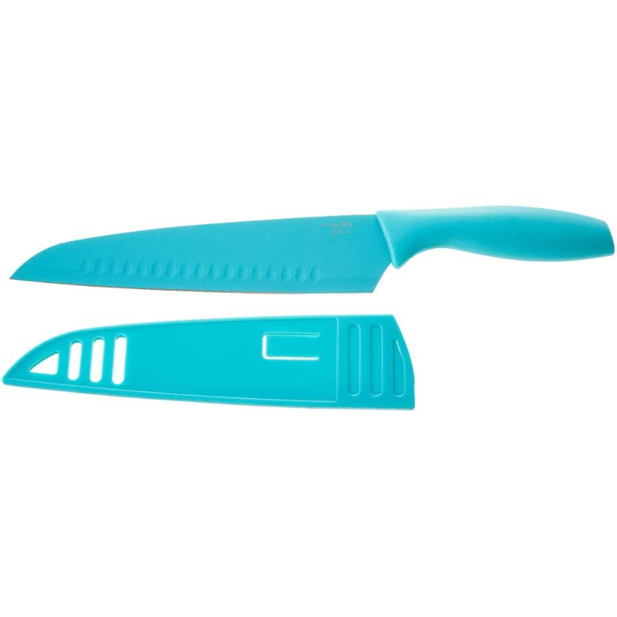 Chef Knife with Sheath - Blue Turquoise, 8"