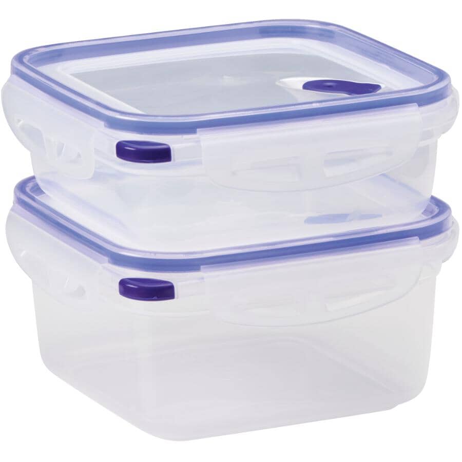 Square Plastic Stackable Container - 1.3 L