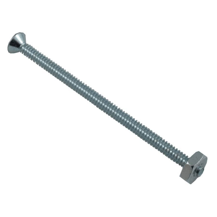 10 Pack 6-32 x 2-1/2" Zinc Plated Flat Head Machine Screws, with Nuts