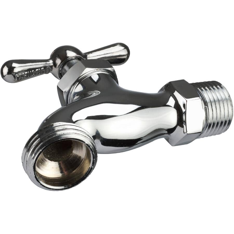 1/2" Brass Bibb Faucet - Chrome