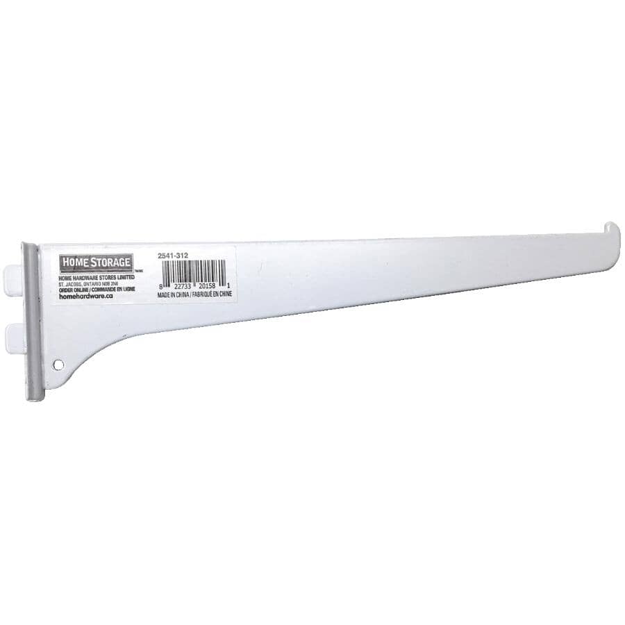 10" White Single Track Shelf Bracket