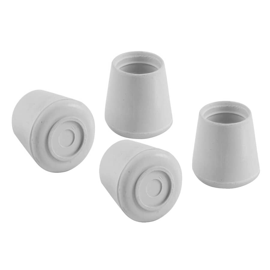 4 Pack 1-1/8" Off-White Rubber Furniture Leg Tips