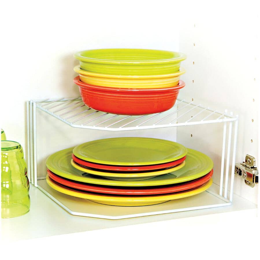 Wire Corner Shelf - White, 10"