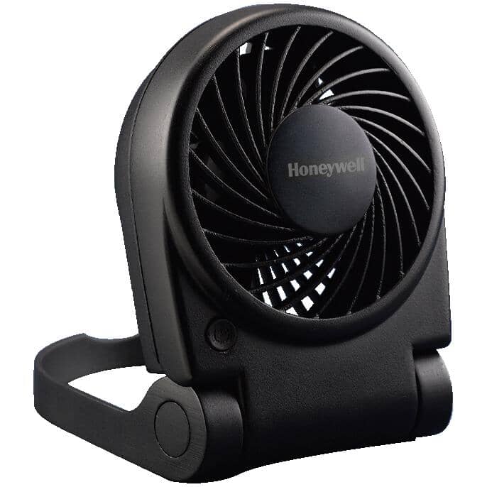 Turbo On The Go Personal Fan - with Portable Folding + USB Cable, Black