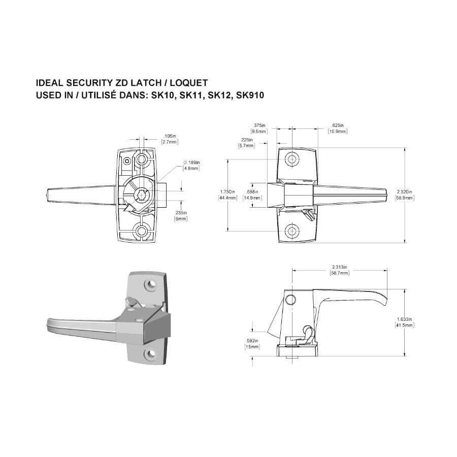 Silver Inside Screen Door Handle
