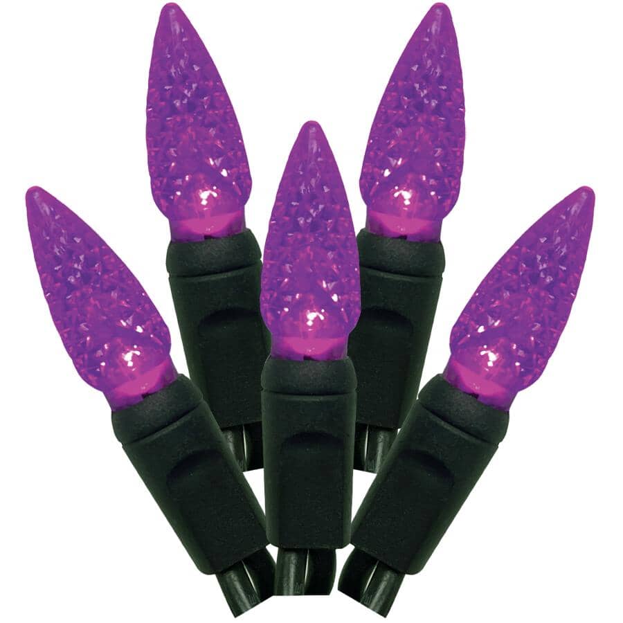 25 LED Purple C3 Light Set - with Black Wire