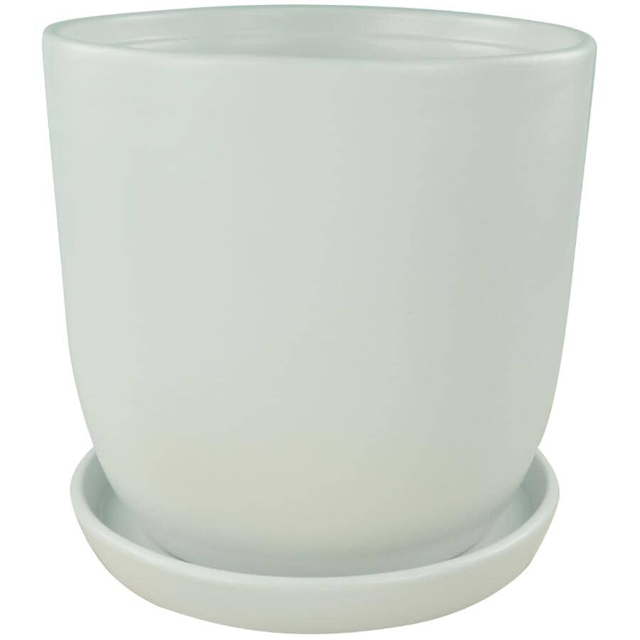 7.75" Egg Pot Ceramic Planter - Matte White