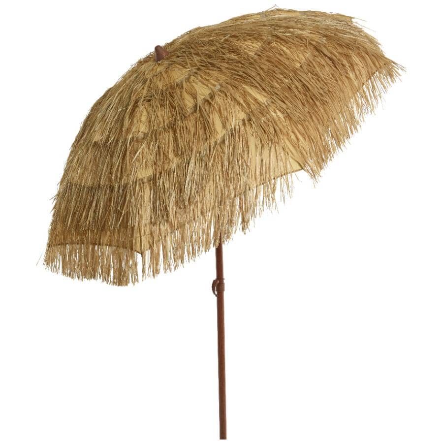 7' Grass Market Umbrella - Brown
