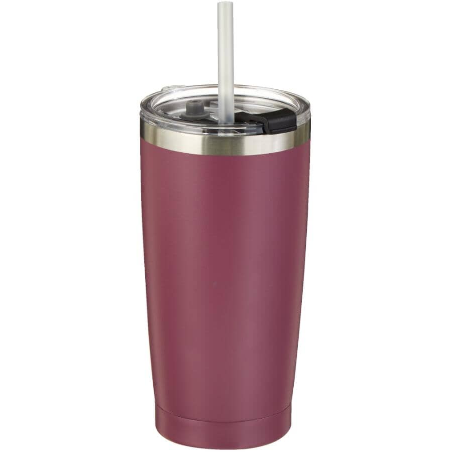 Stainless Steel Tumbler - with Lid, Hawthorn Rose, 20 oz