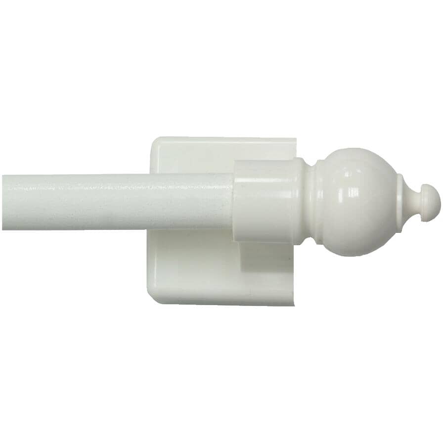16" - 28" White Magnetic Curtain Rod Set