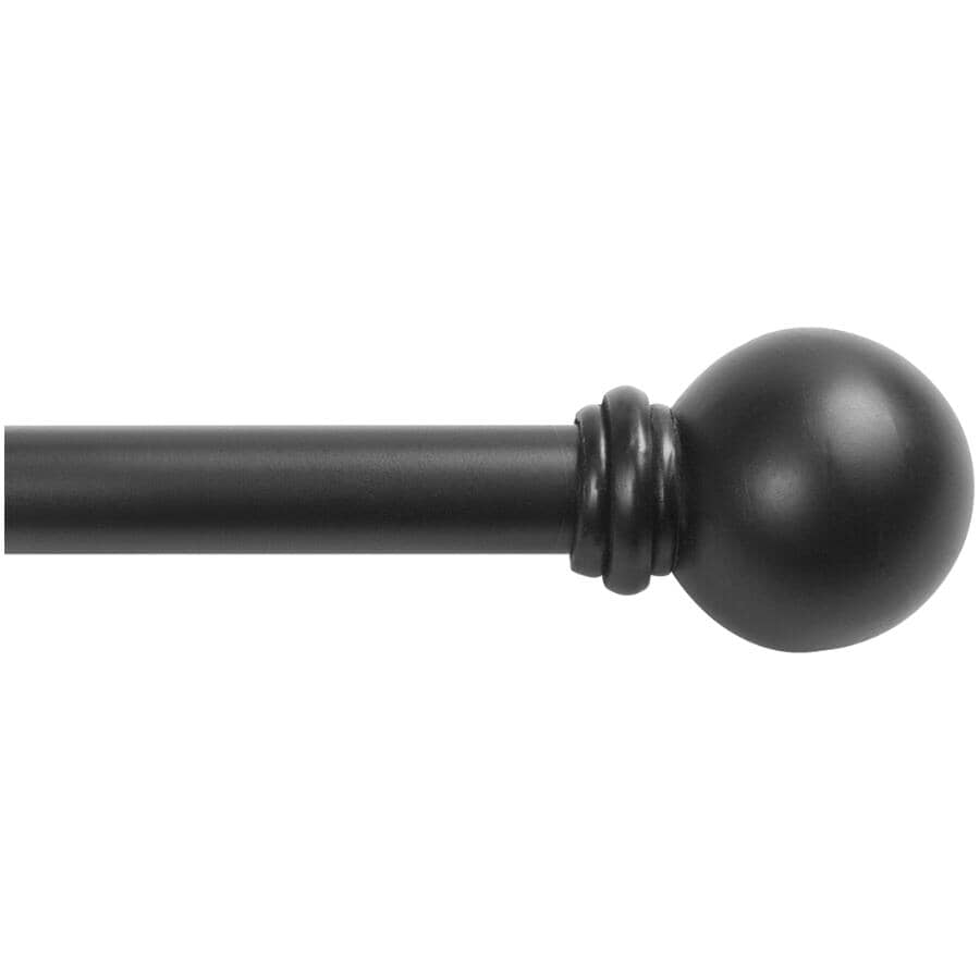 28" - 48" Black Chelsea Cafe Curtain Rod