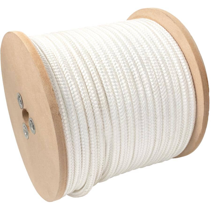 1' x 1/8" White Nylon Diamond Braid Rope