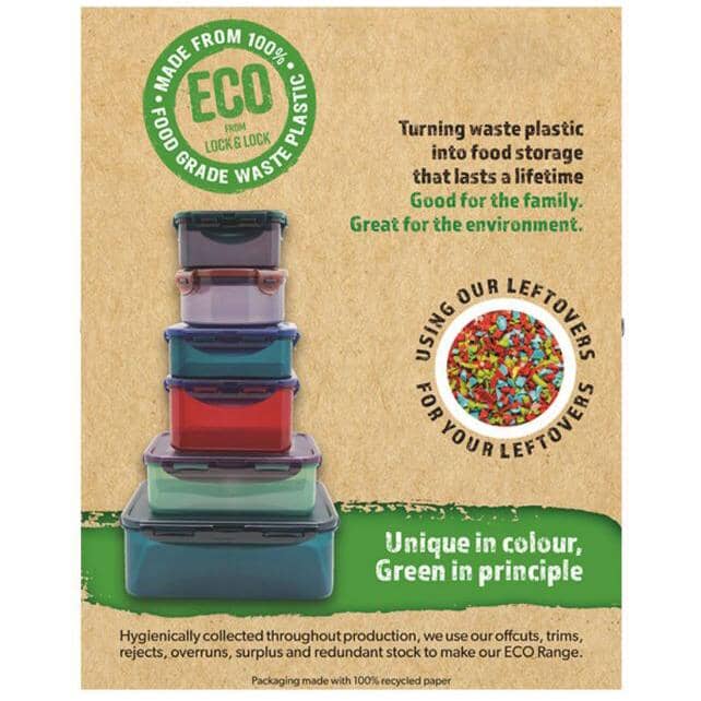 ECO Rectangular Container - 470 ml, Assorted Colours