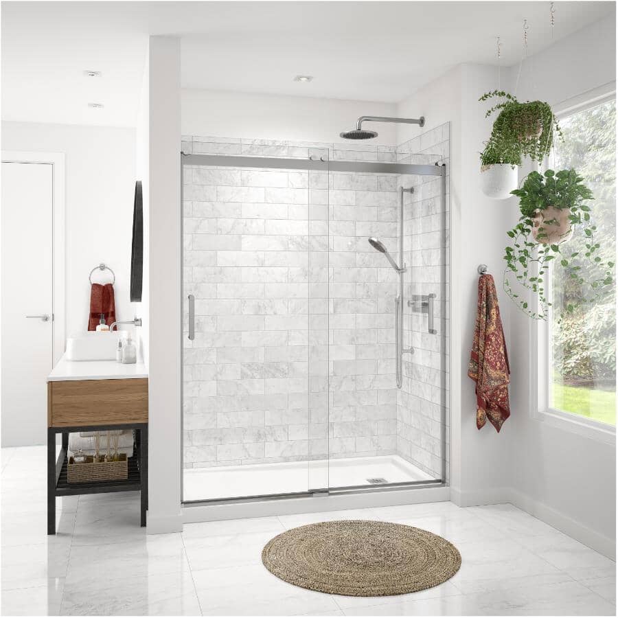60" x 32" Zone Shower Base - with Right Hand Drain, White