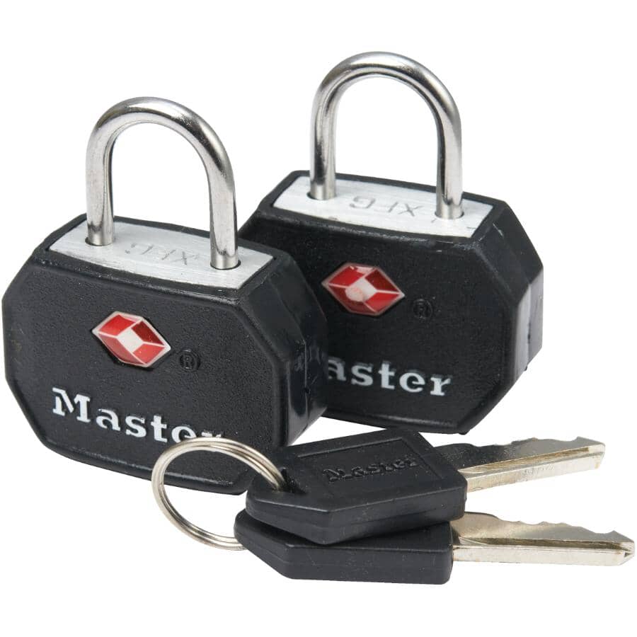 2 Pack 1-1/4" Keyed Alike TSA Luggage Padlocks