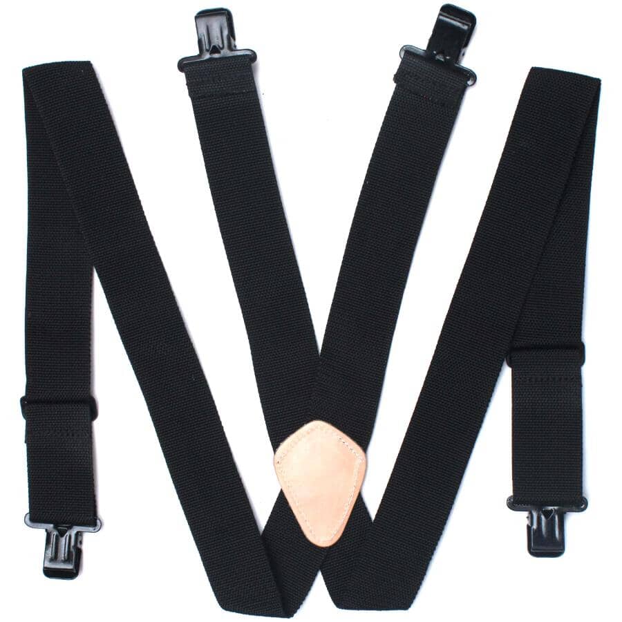 Non-Elastic Black Work Apron Suspenders