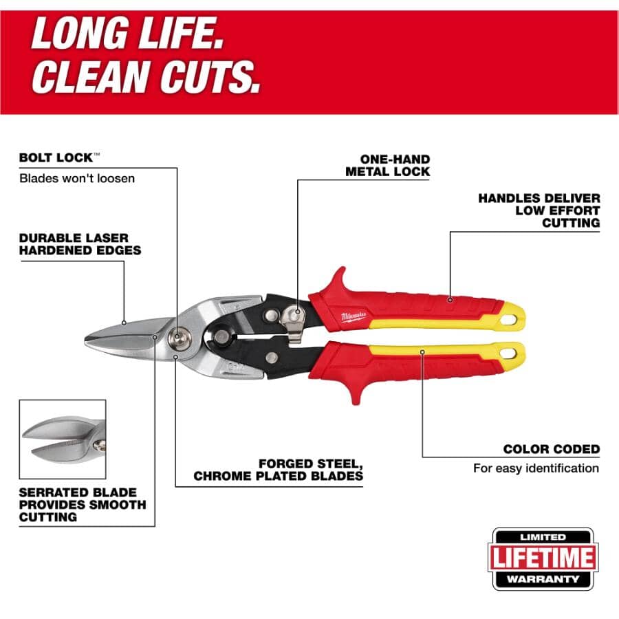 10" Straight Cut Aviation Tin Snips