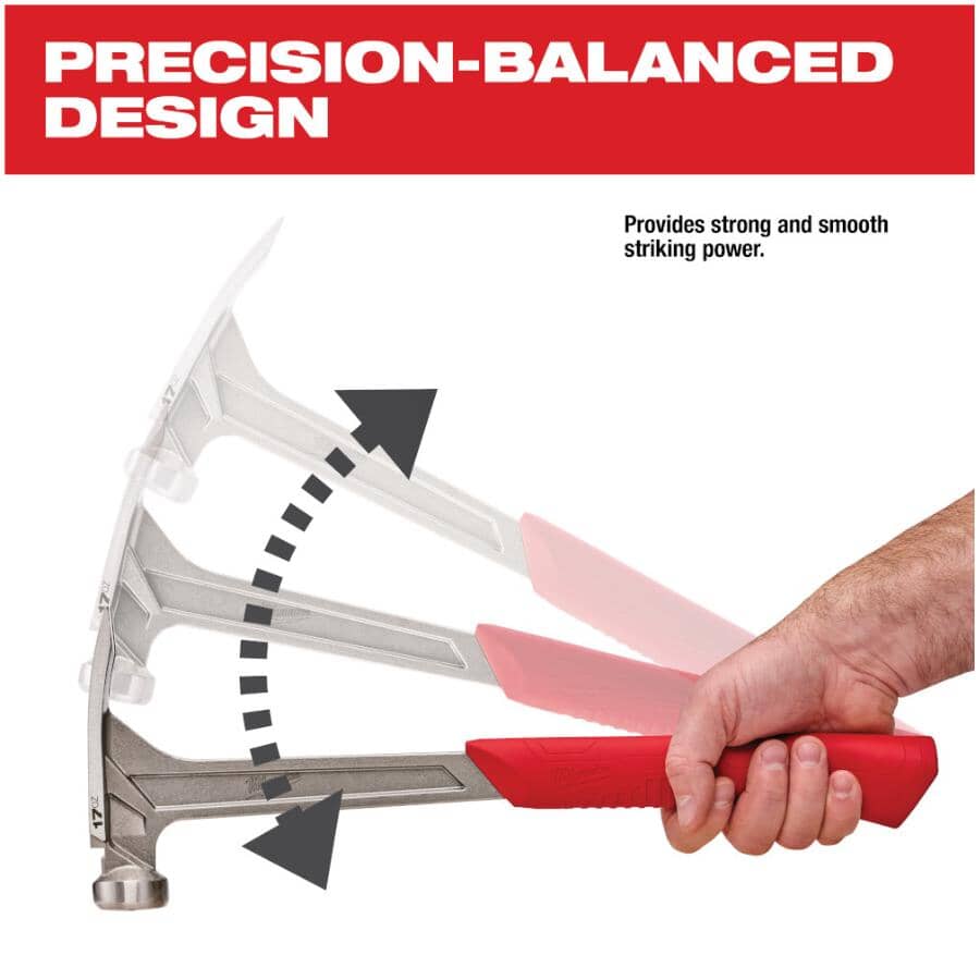 17 oz Smooth Face Framing Hammer - with Straight Claw