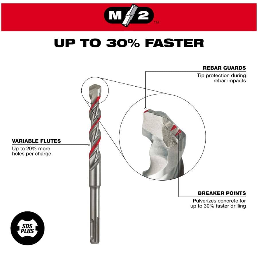 5/16" x 4" x 6" SDS PLUS Drill Bit - 2 Cutters