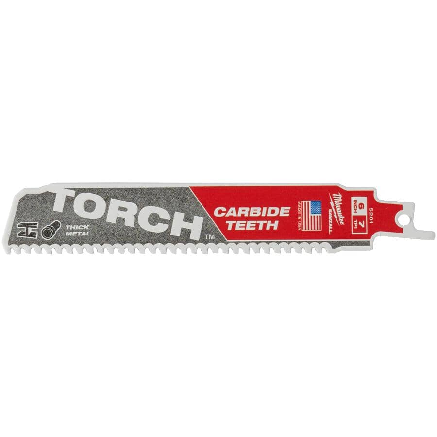 6" 7 TPI Sawzall The Torch Carbide Reciprocating Saw Blade