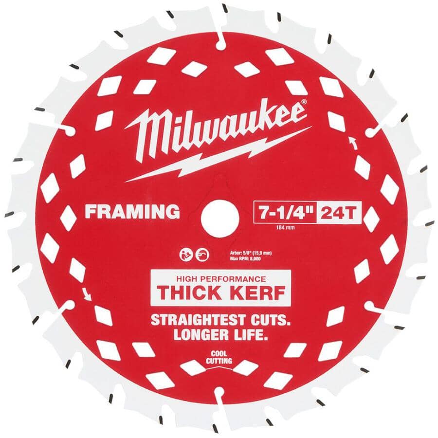 7-1/4" 24 Tooth Thick Kerf Framing Circular Saw Blade