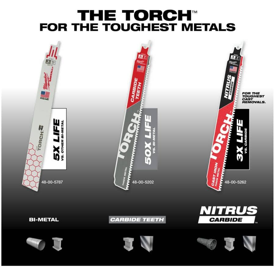 9" 10 TPI Sawzall The Torch Reciprocating Saw Blades - 5 Pack